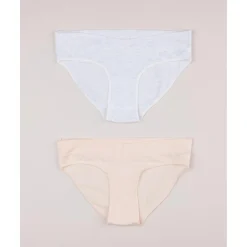 Pack 2 braguitas blanco/beige premamá