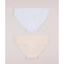 Pack 2 braguitas blanco/beige premamá