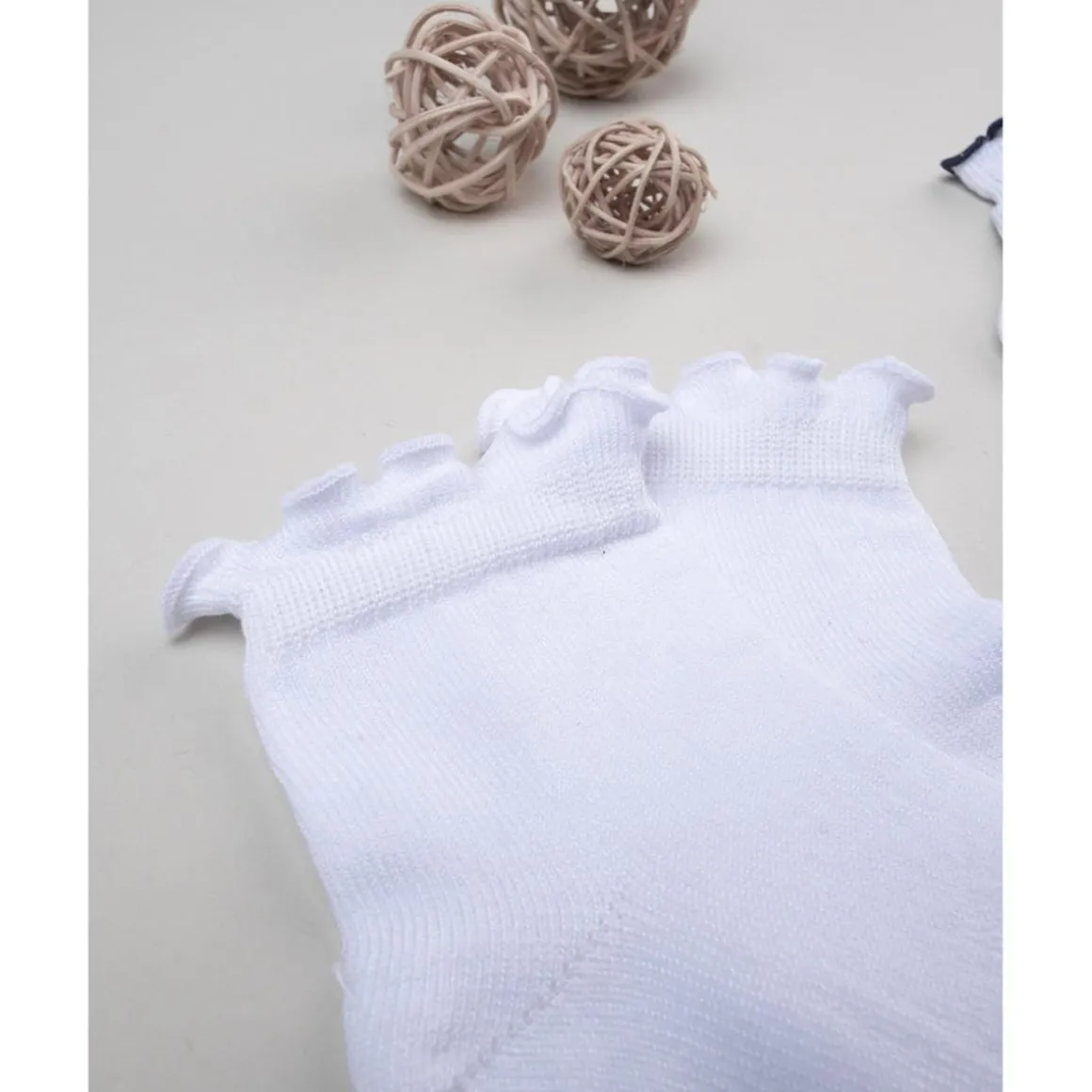Pack 2 calcetines cortos niña blanco/azul