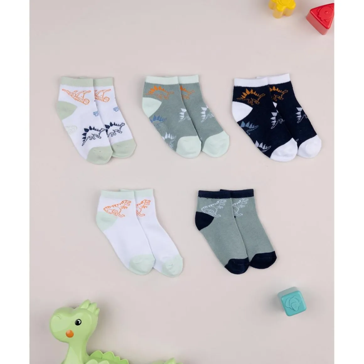 Pack 5 calcetines Dinosaurios para niño
