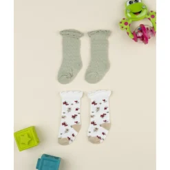 Pack 2 calcetines niña – algodón suave con volante