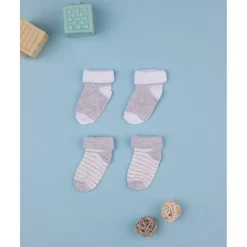 Pack 2 calcetines niño blanco y gris