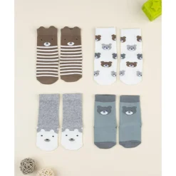 Pack 4 calcetines niño con animalitos