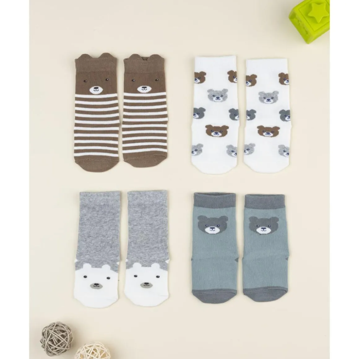 Pack 4 calcetines niño con animalitos