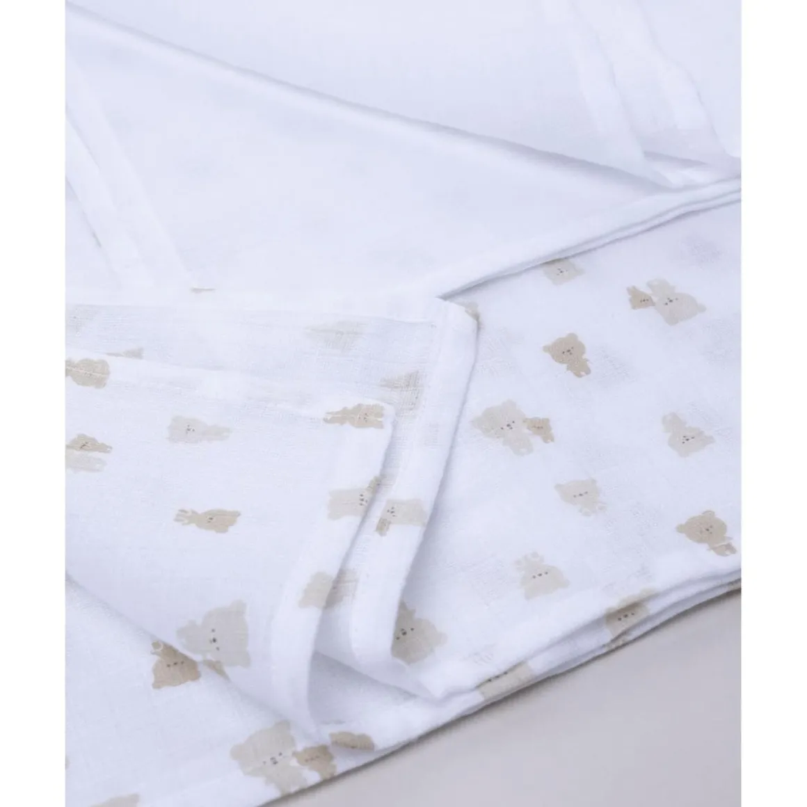 Pack 2 gasas de muselina para niño con estampados de ositos