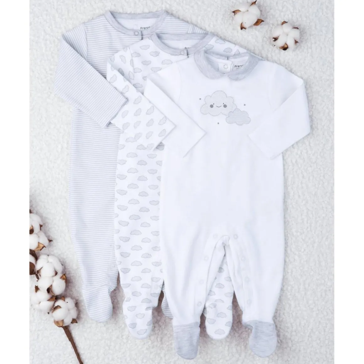 Pack 3 peleles unisex 'gris'