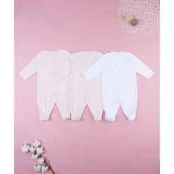 Pack 3 pijamas largos de bebé en terciopelo corredino