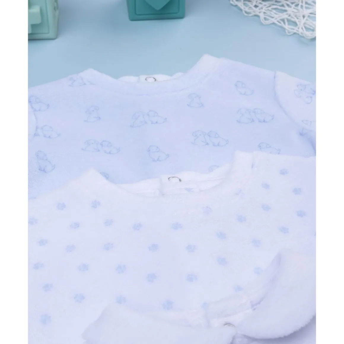 Pack 3 pijamas largos de terciopelo para bebé niño