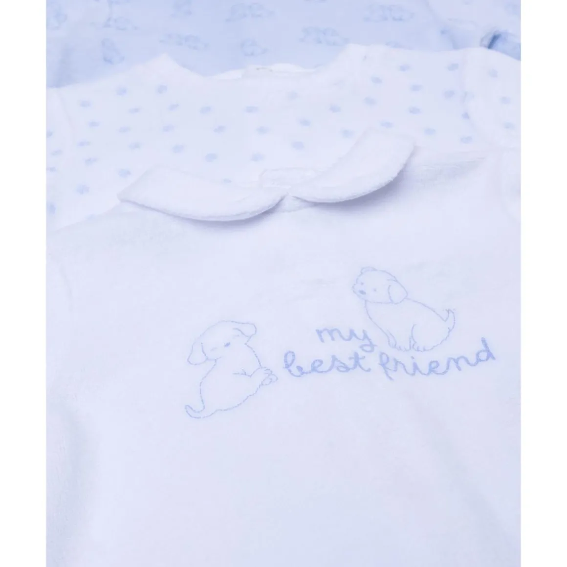 Pack 3 pijamas largos de terciopelo para bebé niño