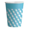 Pack 8 vasos ecológicos de cartón - Cuadros azules