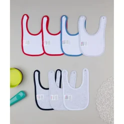 Pack de 7 baberos interlock con estampado de ositos