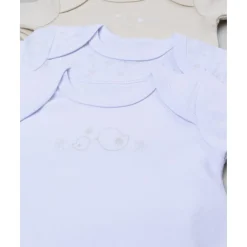 Pack de 5 bodies para reciénita beige y blanco