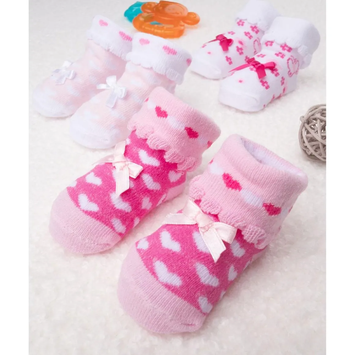 Pack de 3 Calcetines Niña Rosa