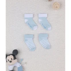 Pack de 2 calcetines para recién nacido azul y blanco