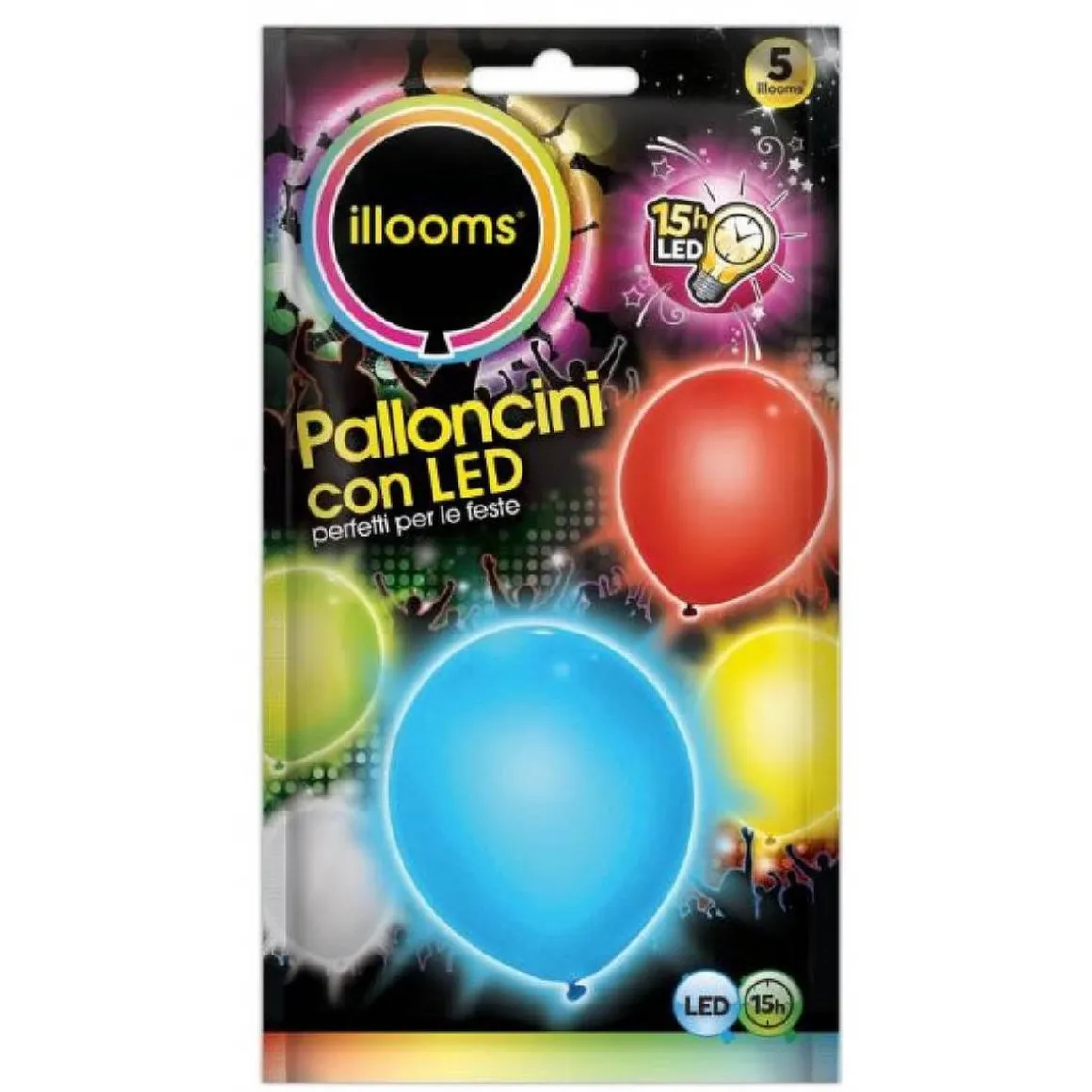 Pack de 5 globos LED (varios colores)
