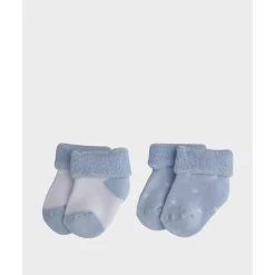 Pack de 2 pares de calcetines de rizo azules y estrellas