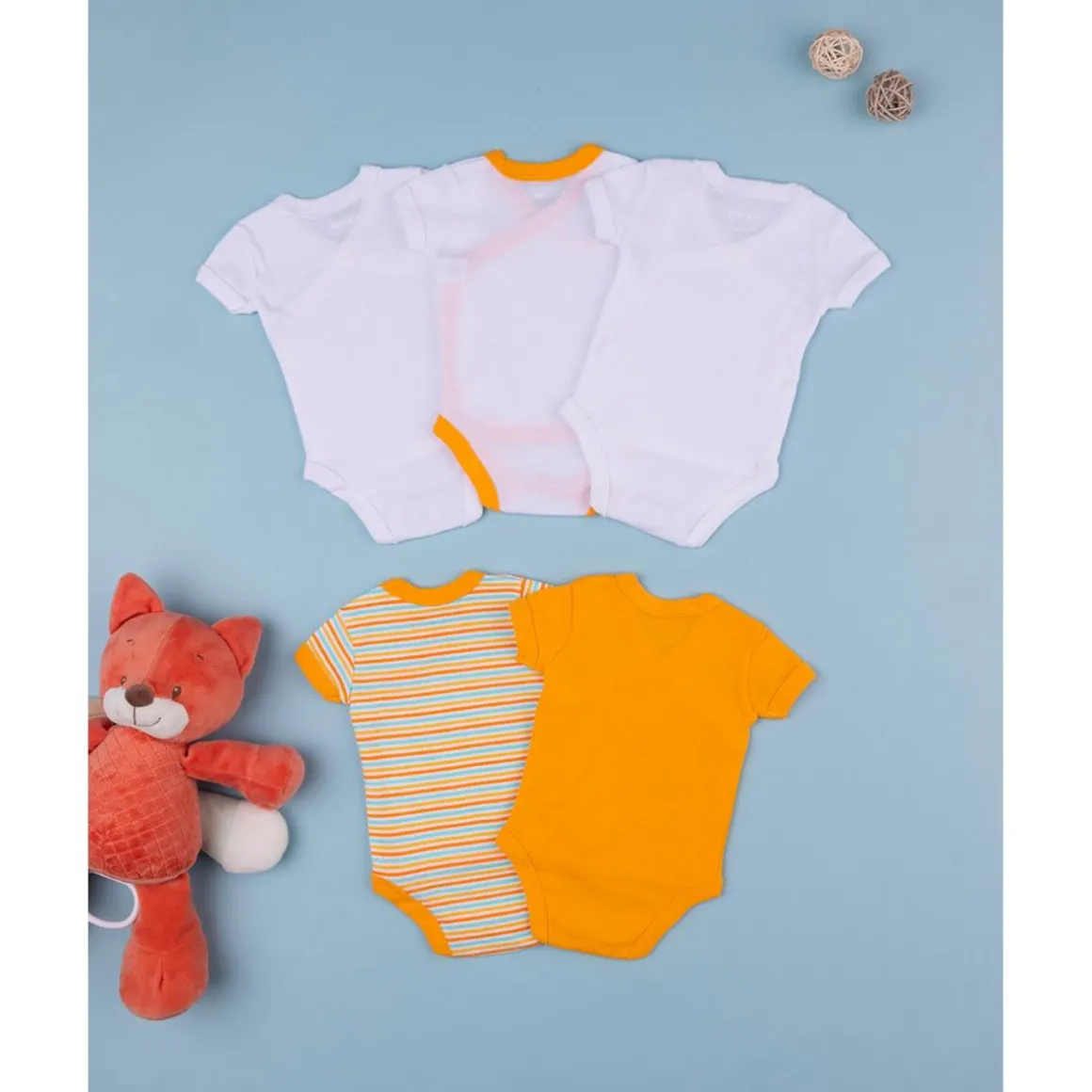 Pack x5 bodies de manga corta unisex