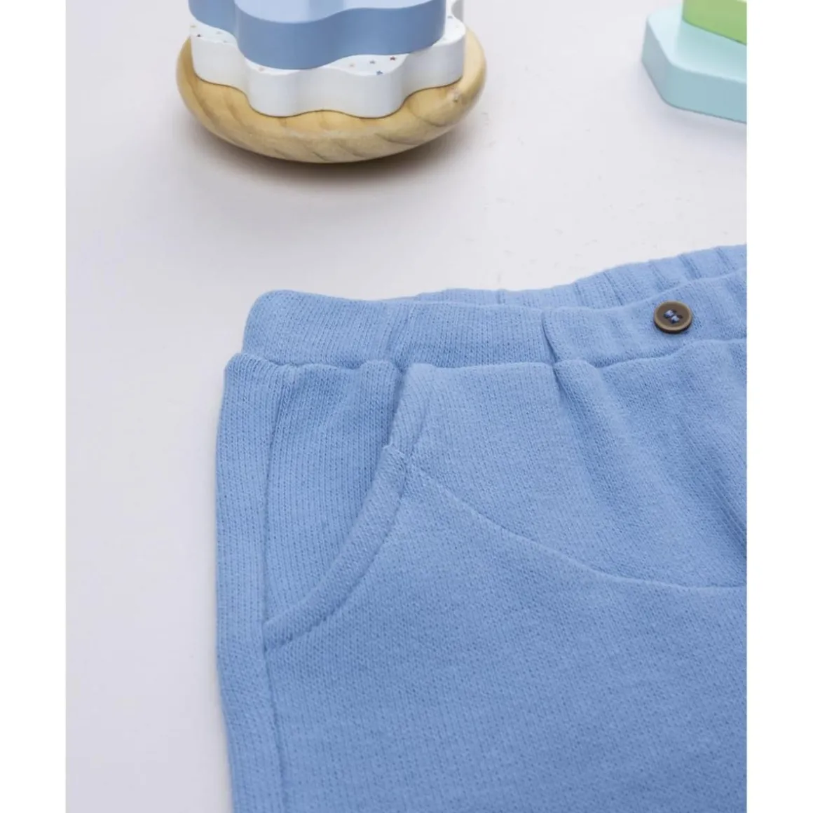 Pantalón bebé azul de punto