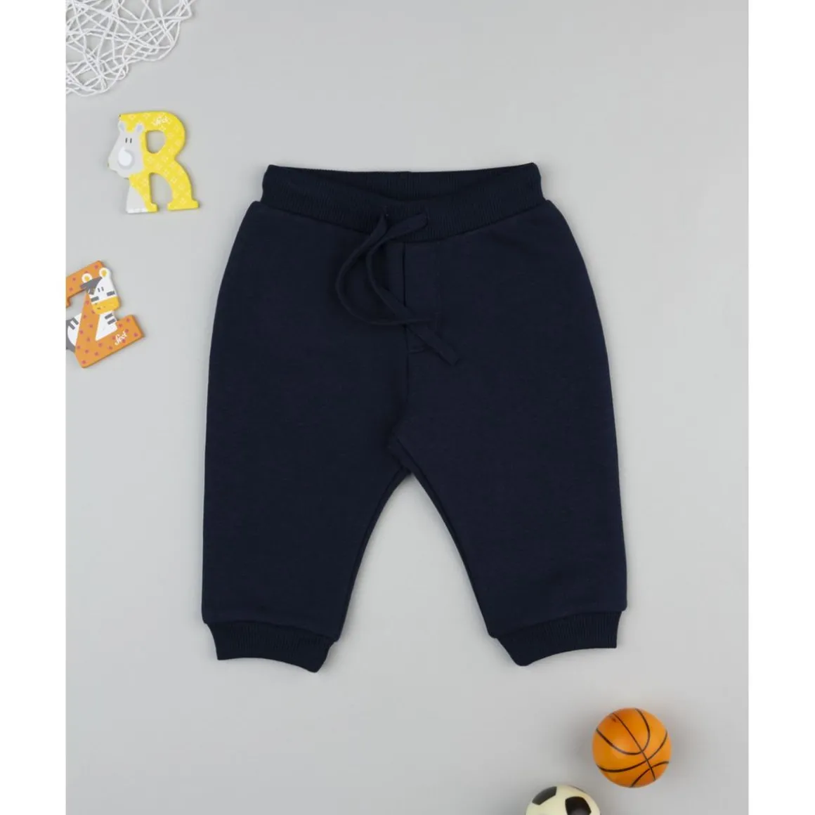 Pantalón bebé azul marino felpado