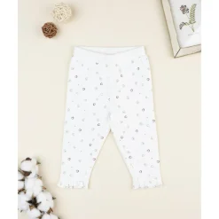 Pantalón blanco con corazones para bebé niña