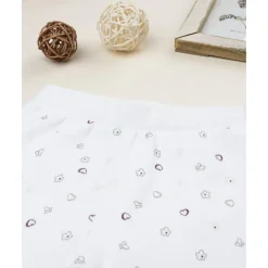 Pantalón blanco con corazones para bebé niña