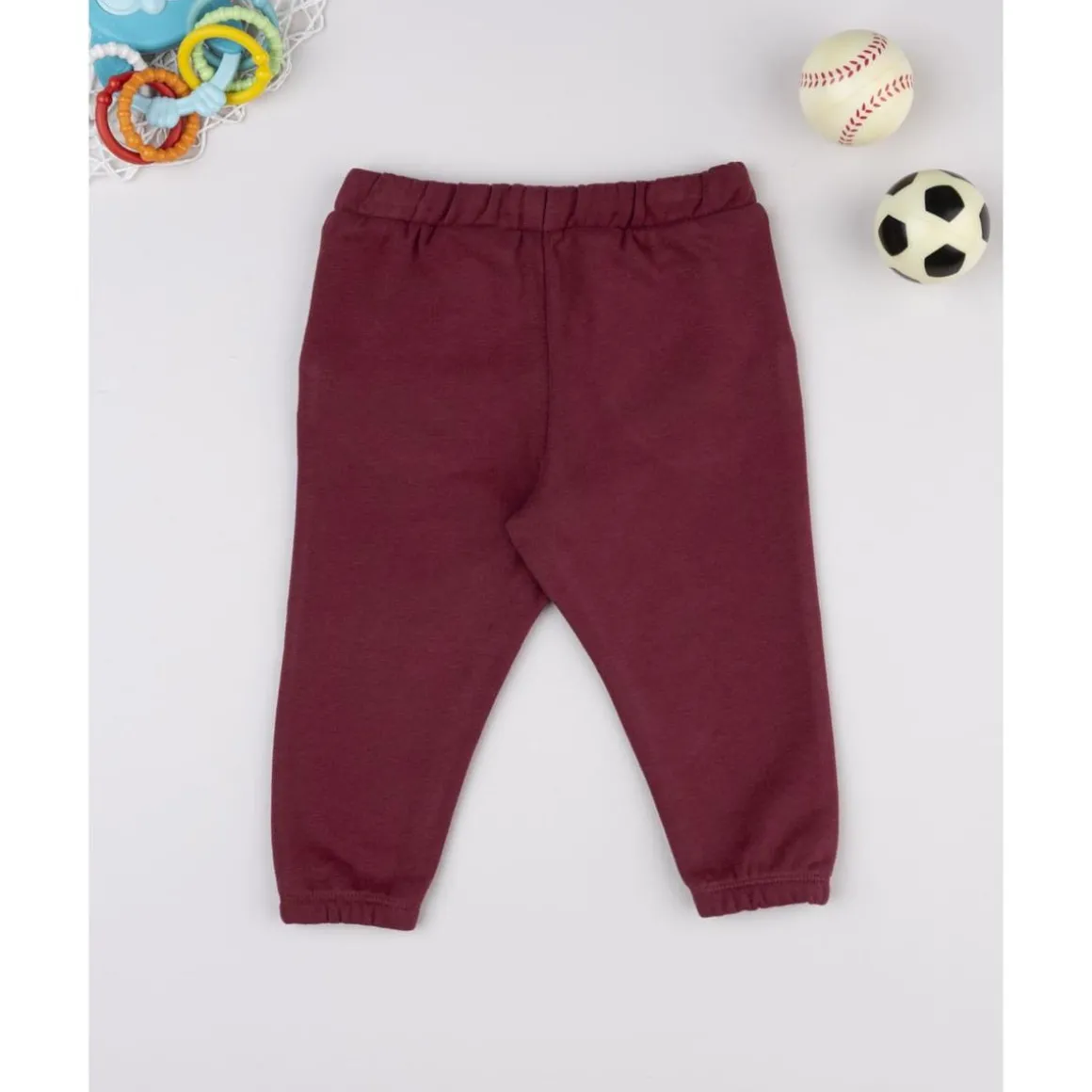 Pantalón de niña burdeos afelpado