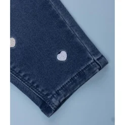 Pantalón denim niña corazones