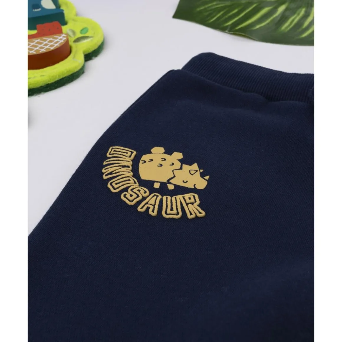Pantalón felpado azul "Dinosaur" para niño