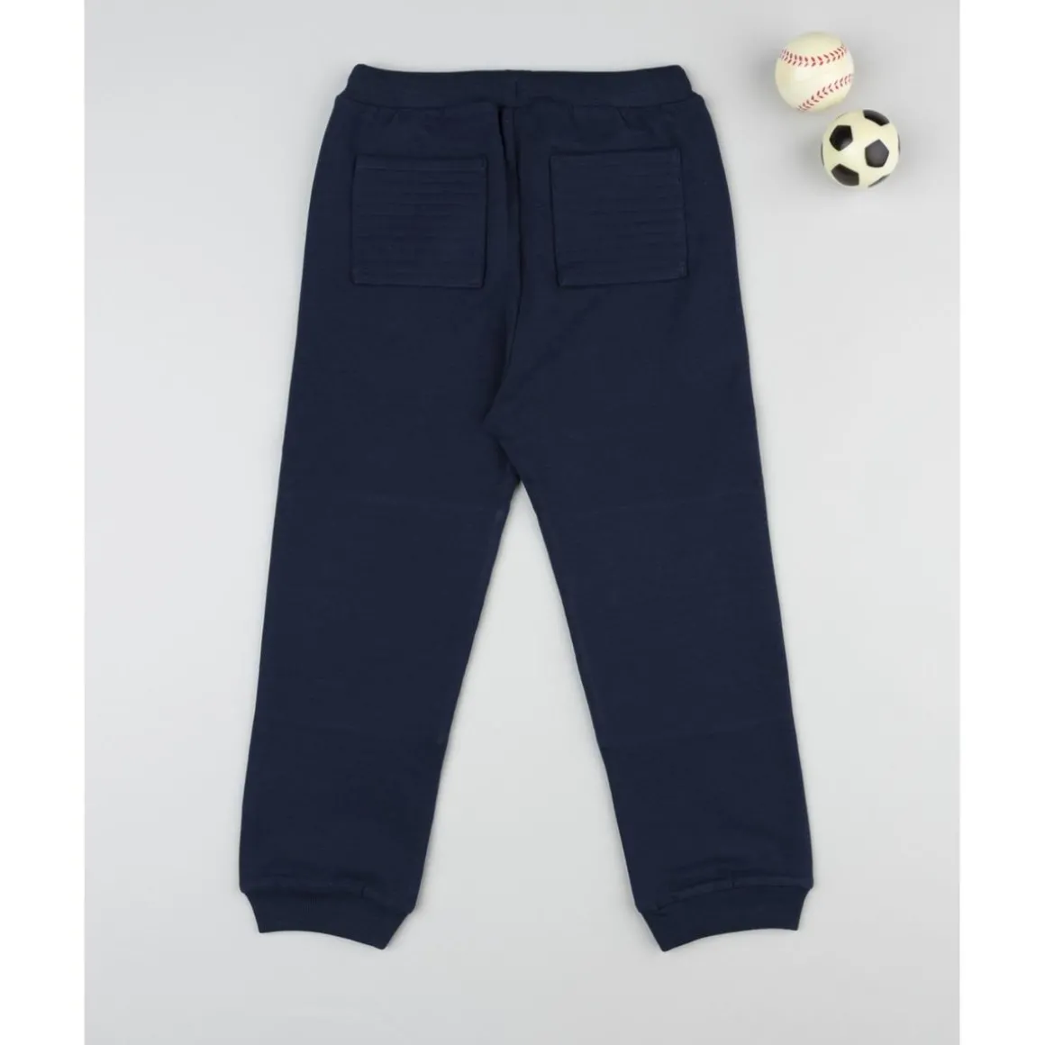 Pantalón felpado azul noche niño con estampado