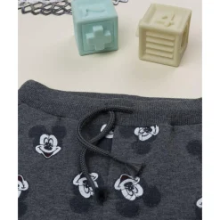 Pantalón gris de niño en felpa con estampado de Mickey Mouse