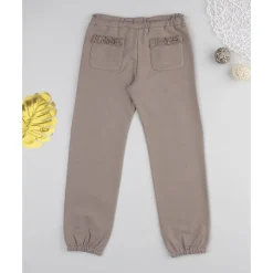 Pantalón marrón de felpa para niña con estampado de Minnie