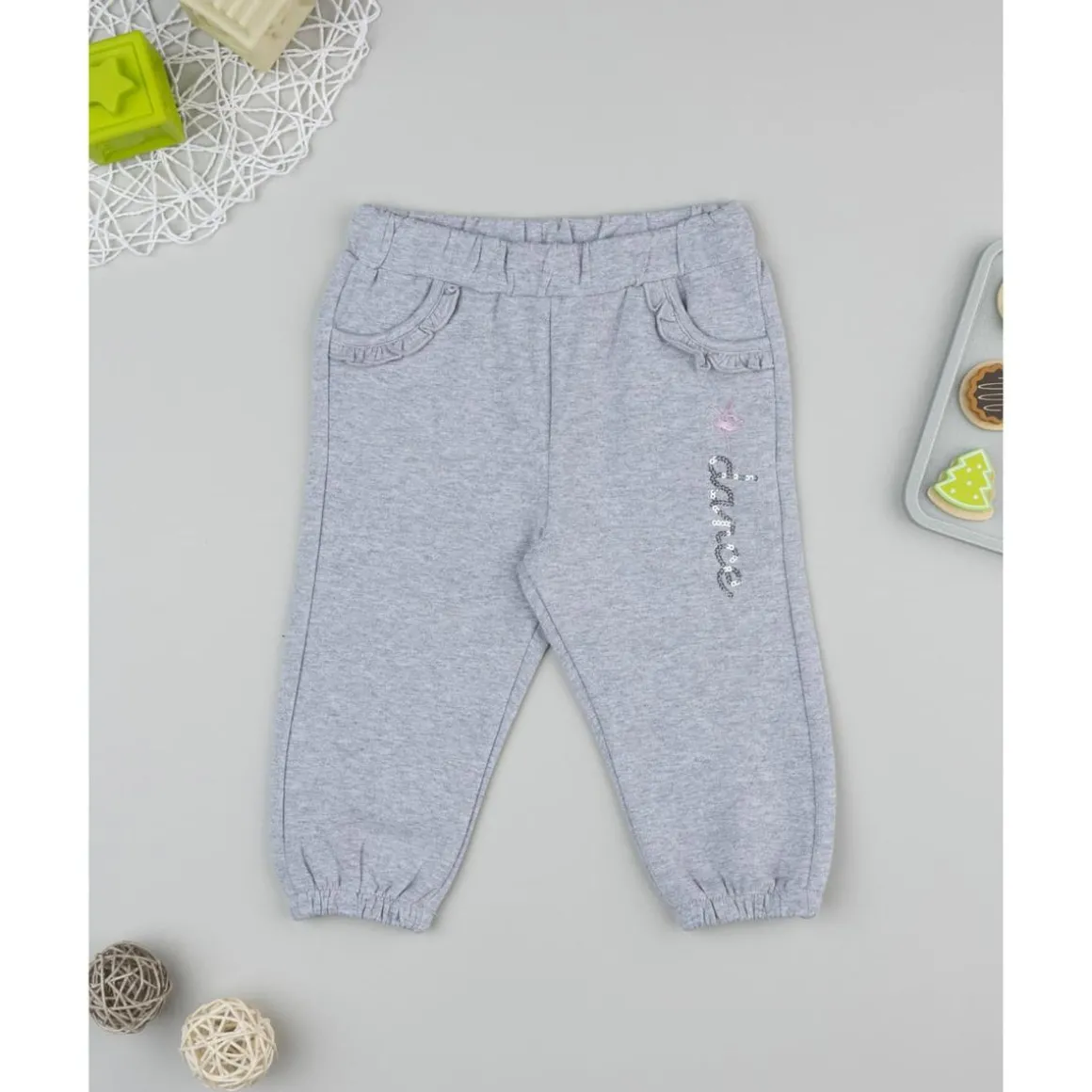 Pantalón niña gris frill bolsillos