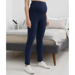Pantalón premamá con banda alta de canalé