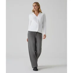 Pantalón premamá denim gris pierna ancha
