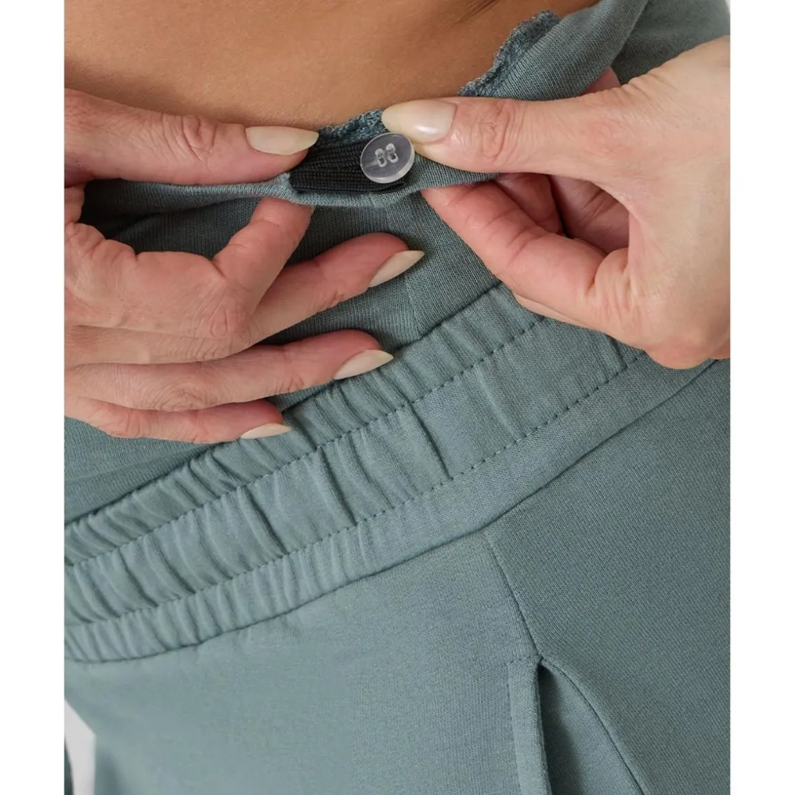 Pantalón premamá felpa verde