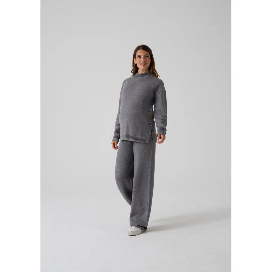 Pantalón premamá gris en tricot