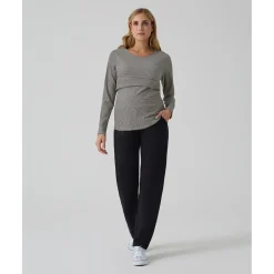 Pantalón premamá negro en felpa modal