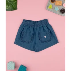 Pantalones cortos chambray oscuro niña