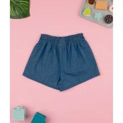 Pantalones cortos chambray oscuro niña