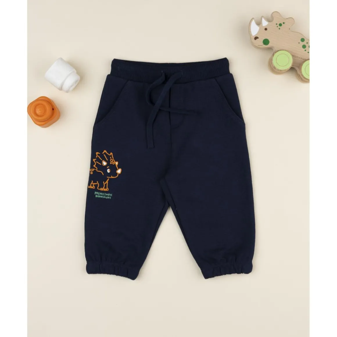Pantalones niño azul estampado relieve