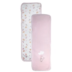 Paño antiregurgitación blanco con detalles rosas