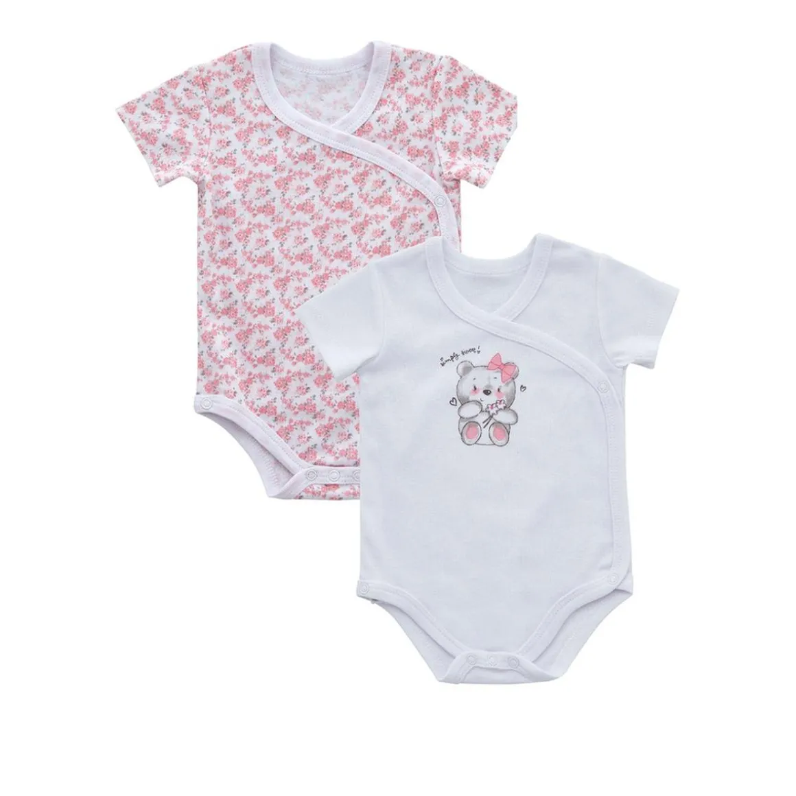 Paquete 2 body blanco y rosa claro