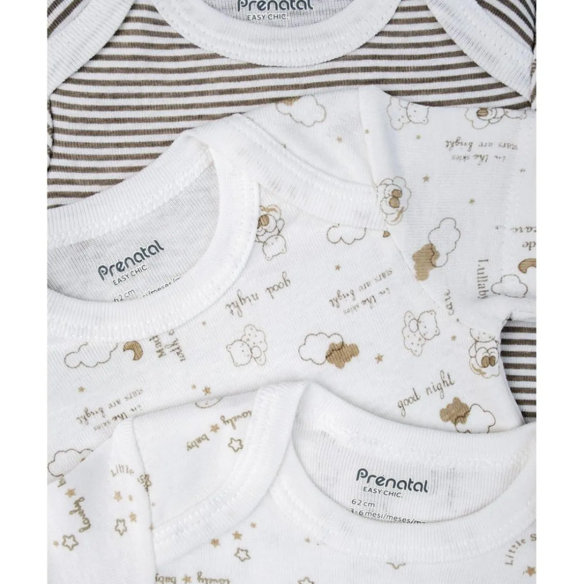 Paquete 5 body cortos unisex oro