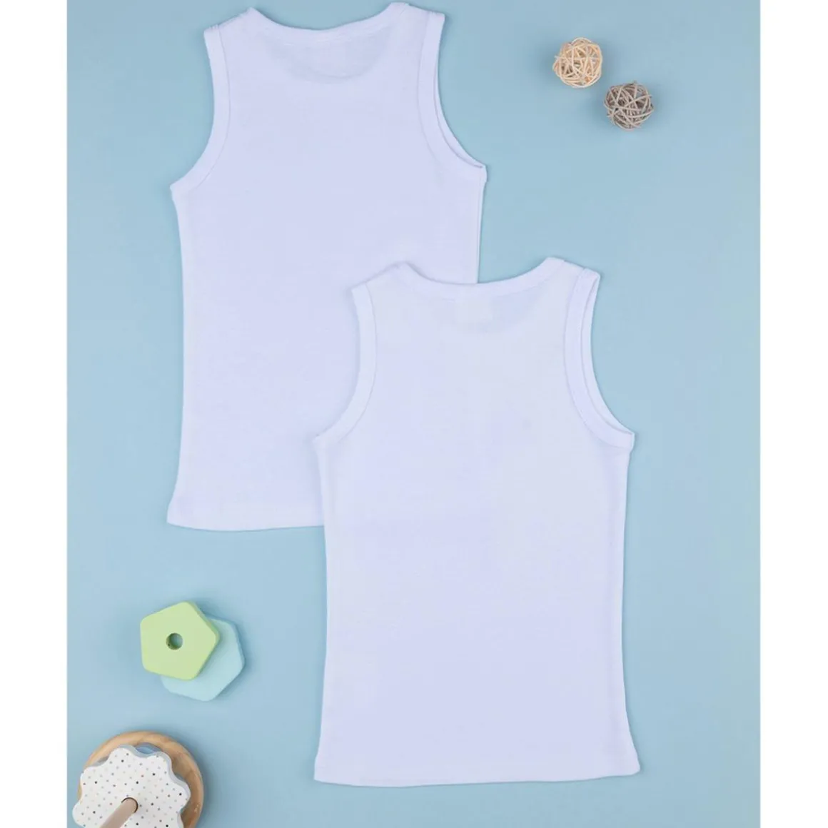 Paquete 2 camisetas interiores básicas niño