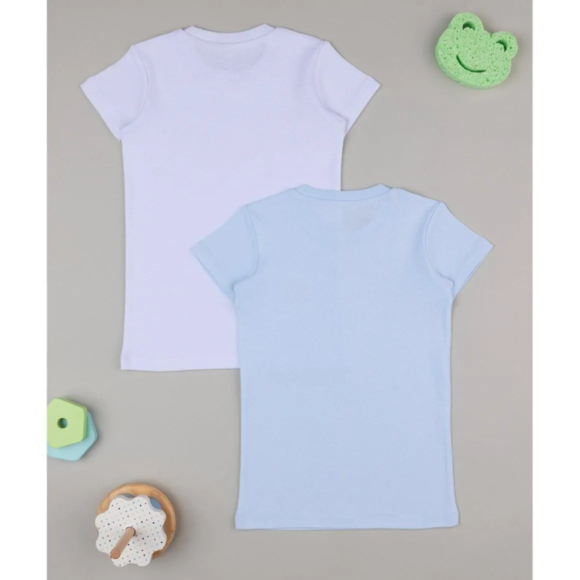 Paquete 2 camisetas niña blanco/azul