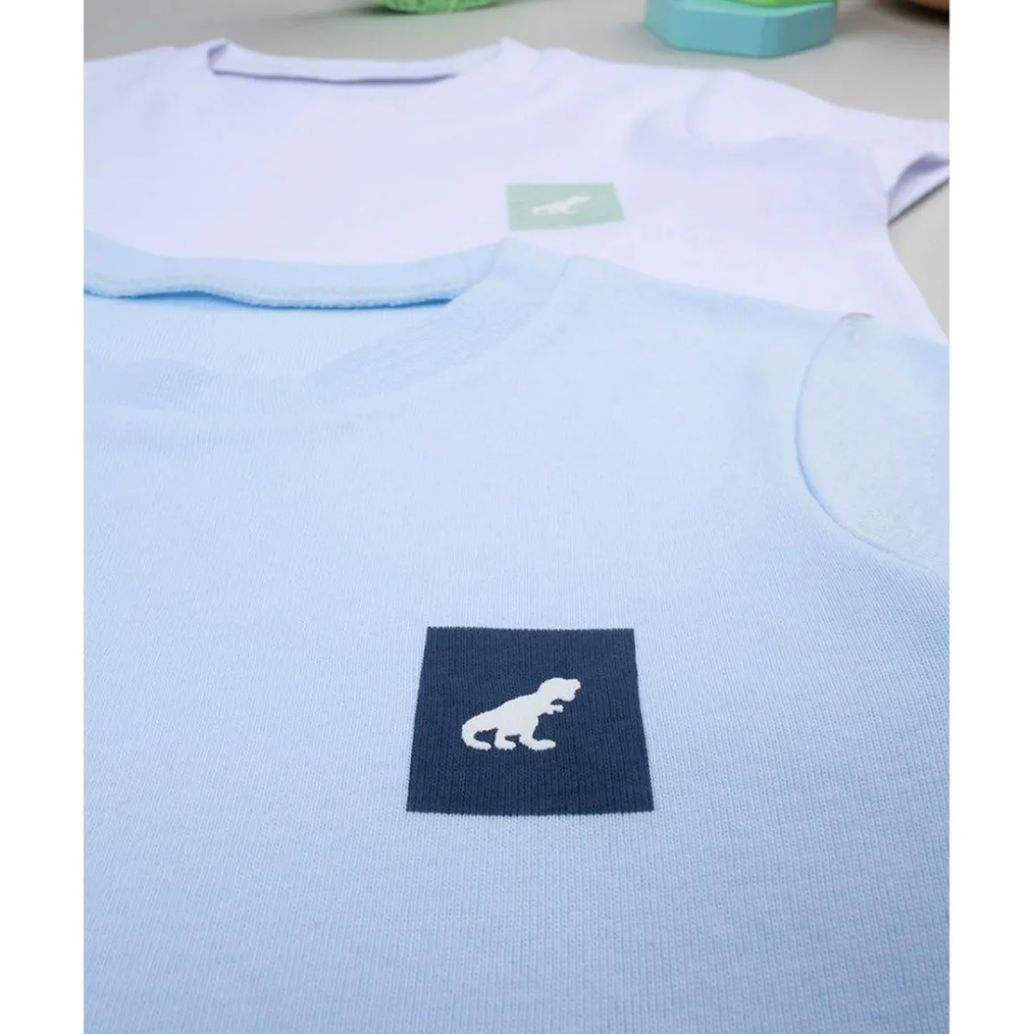 Paquete 2 camisetas niña blanco/azul