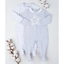 Paquete 2 pijamas unisex gris
