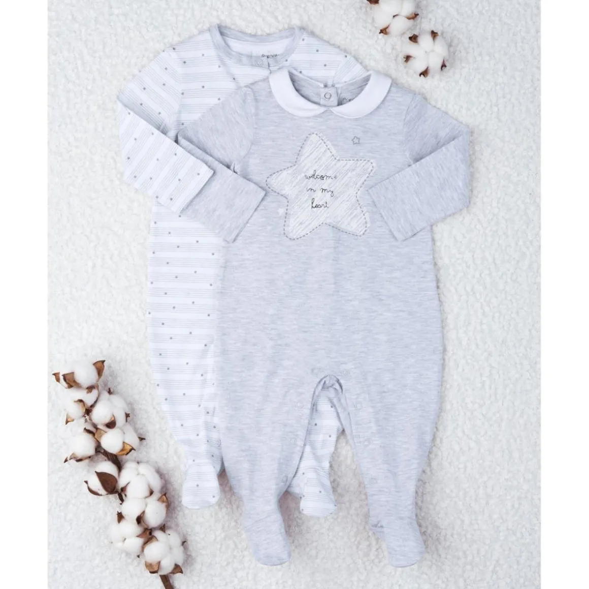 Paquete 2 pijamas unisex gris