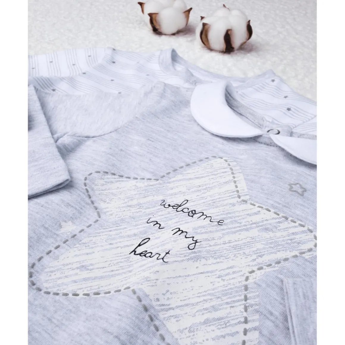 Paquete 2 pijamas unisex gris