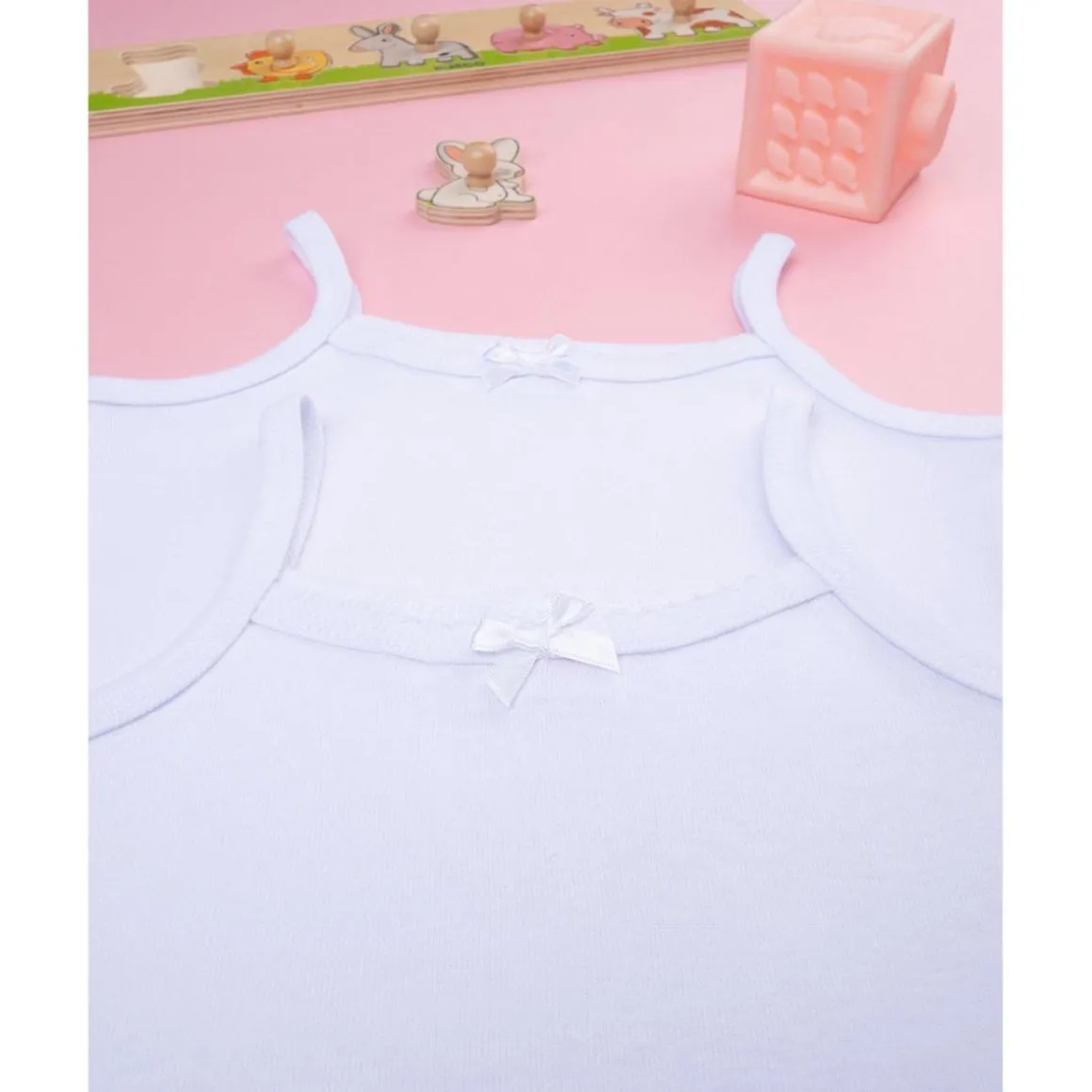 Paquete de 2 camisetas interiores de niña con tirante fino
